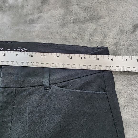 Old Navy Pants Womens 10 Black High Rise Pixie Flare Pockets Stretch Office - Picture 5 of 9